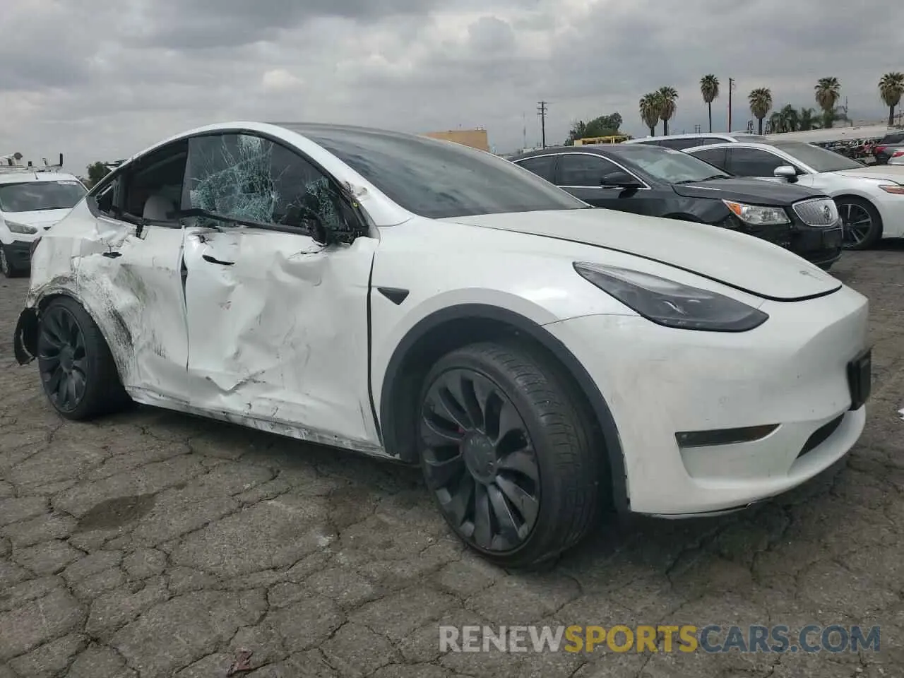 4 fotografías del automóvil dañado 7SAYGDEF0NF358309 TESLA MODEL Y 2022