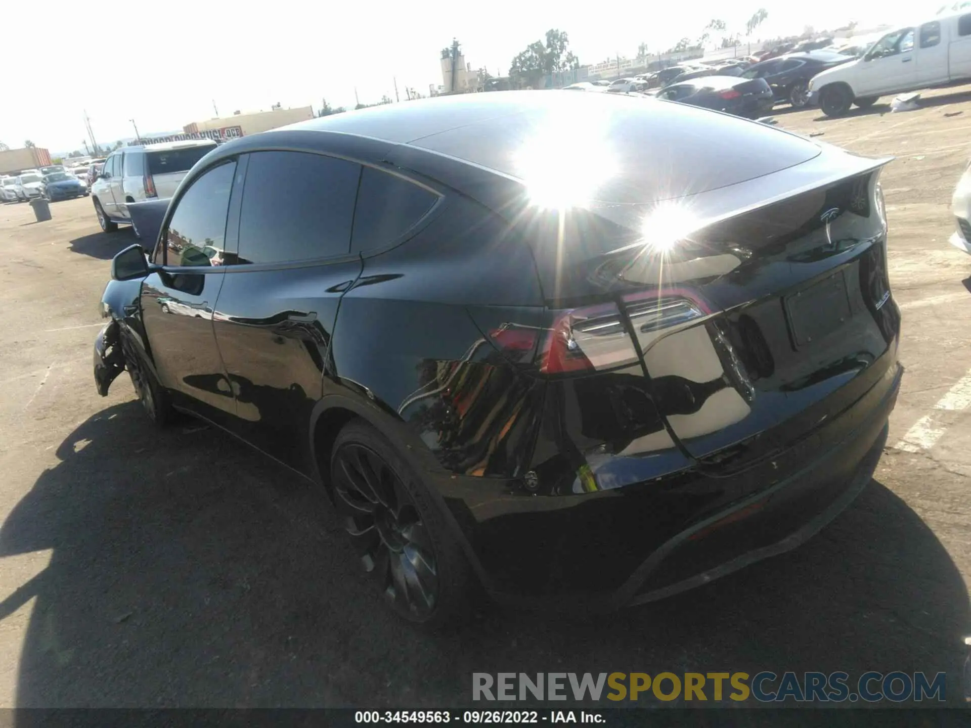 3 fotografías del automóvil dañado 7SAYGDEF0NF491328 TESLA MODEL Y 2022