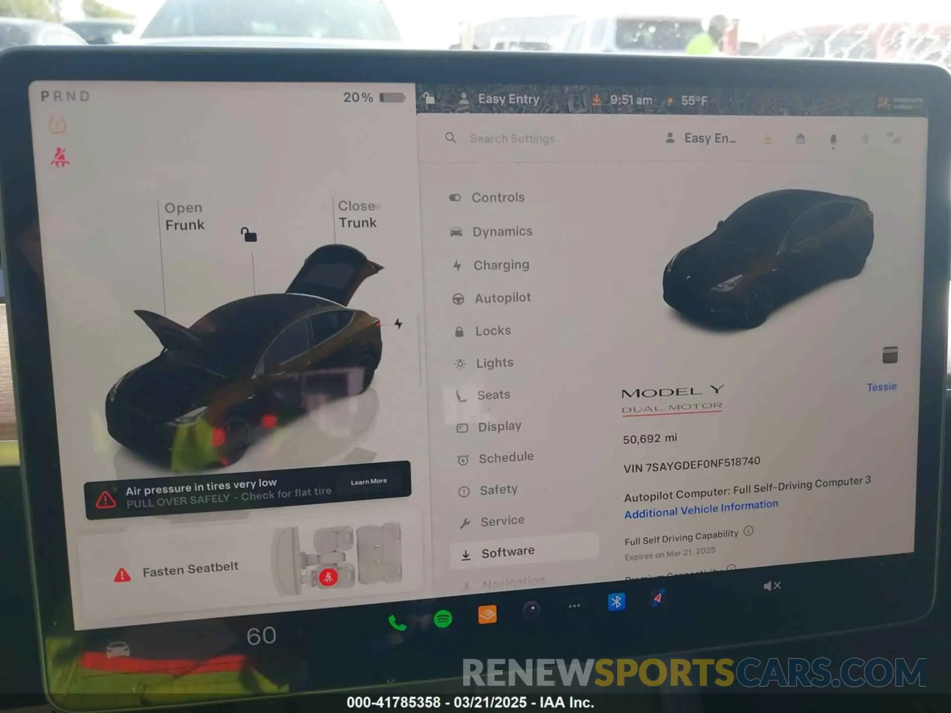 19 fotografías del automóvil dañado 7SAYGDEF0NF518740 TESLA MODEL Y 2022
