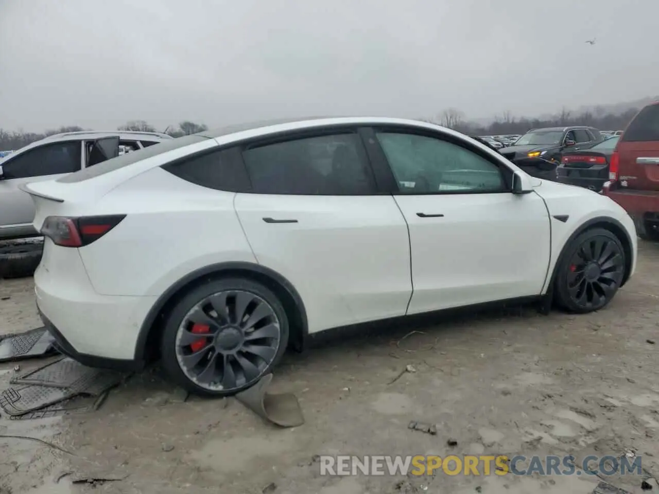 3 fotografías del automóvil dañado 7SAYGDEF0NF539393 TESLA MODEL Y 2022