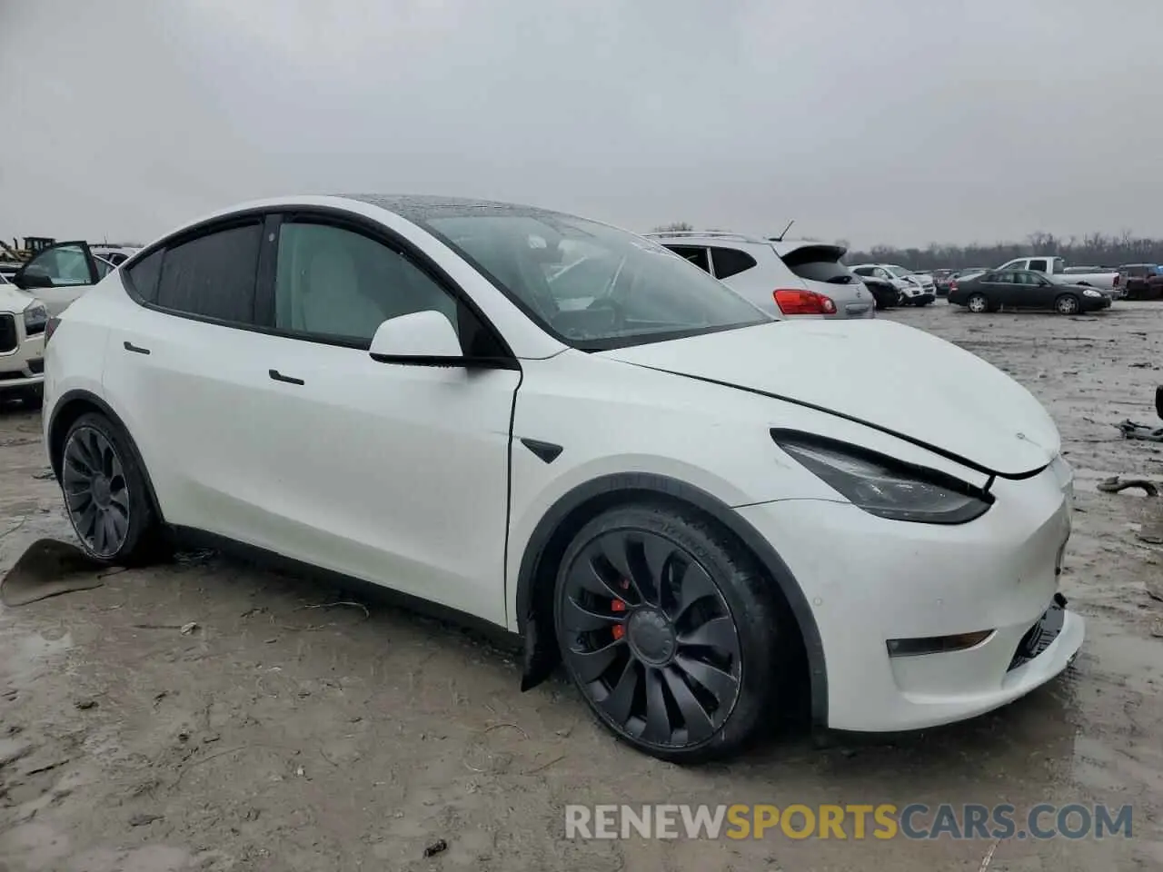 4 fotografías del automóvil dañado 7SAYGDEF0NF539393 TESLA MODEL Y 2022