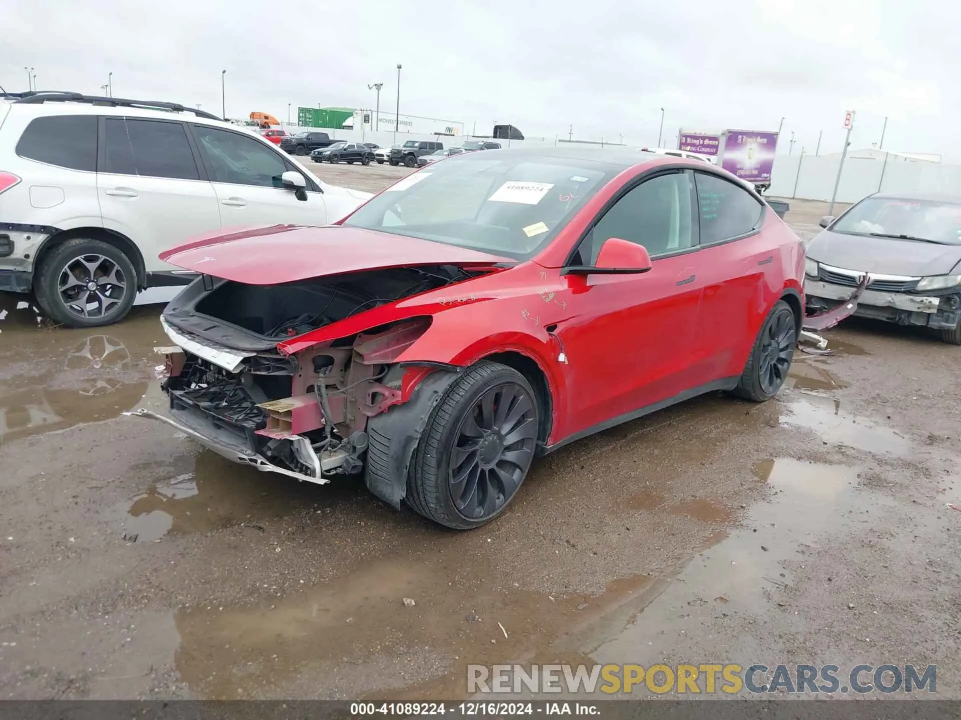2 fotografías del automóvil dañado 7SAYGDEF1NF382392 TESLA MODEL Y 2022