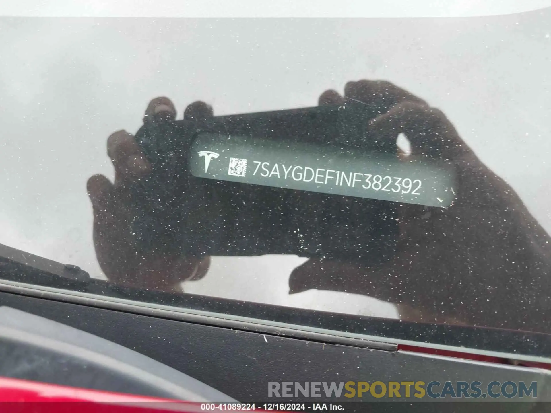 9 fotografías del automóvil dañado 7SAYGDEF1NF382392 TESLA MODEL Y 2022