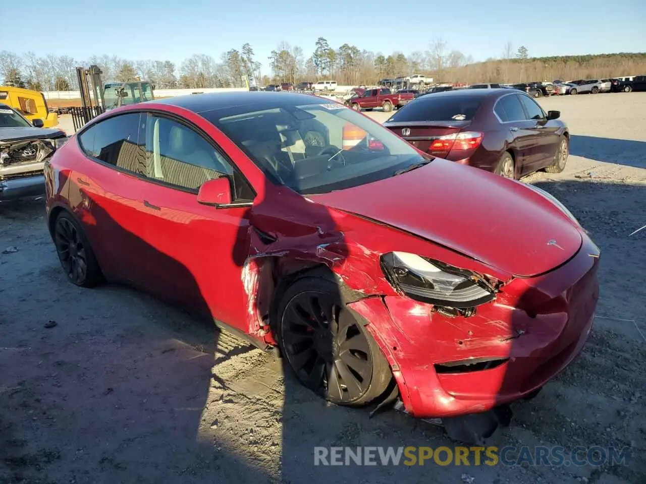 4 fotografías del automóvil dañado 7SAYGDEF2NF323142 TESLA MODEL Y 2022