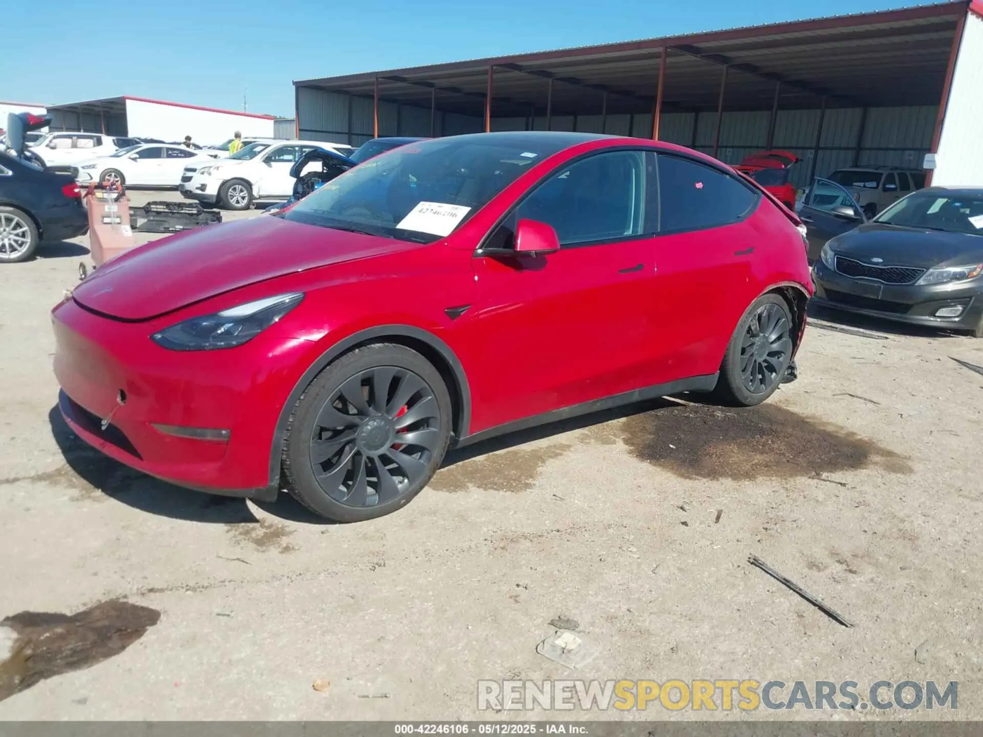 2 fotografías del automóvil dañado 7SAYGDEF2NF323352 TESLA MODEL Y 2022