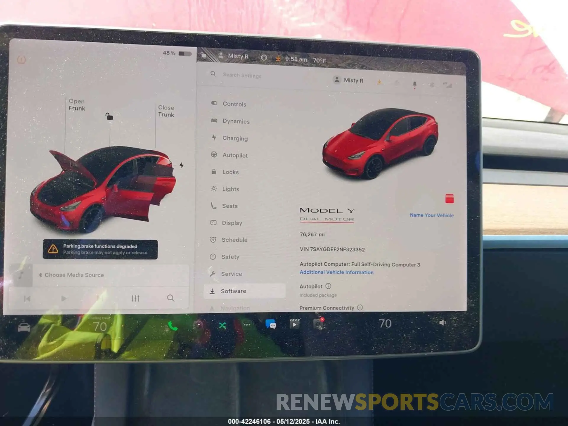 7 fotografías del automóvil dañado 7SAYGDEF2NF323352 TESLA MODEL Y 2022