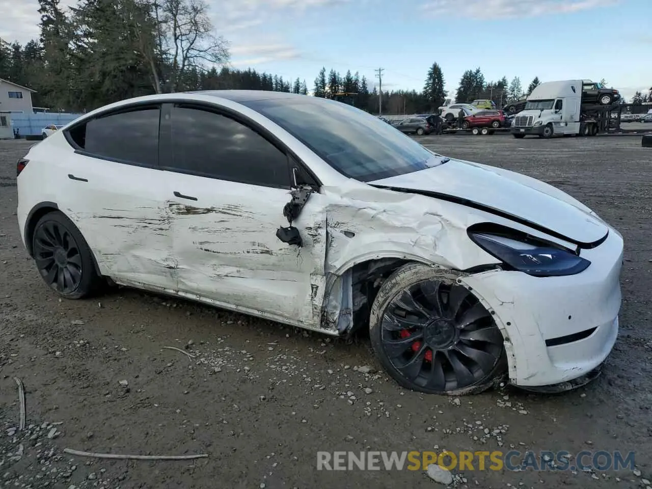 4 fotografías del automóvil dañado 7SAYGDEF2NF325084 TESLA MODEL Y 2022