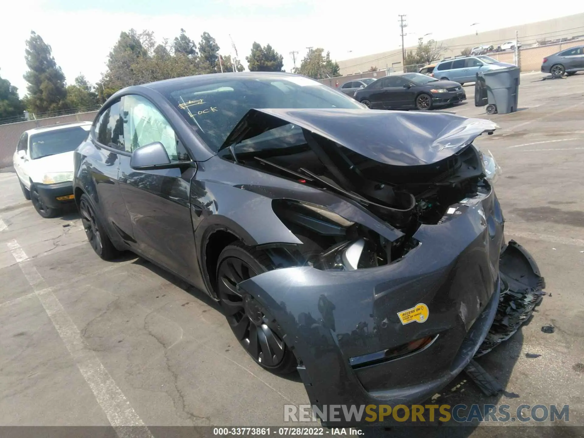 1 fotografías del automóvil dañado 7SAYGDEF2NF344024 TESLA MODEL Y 2022