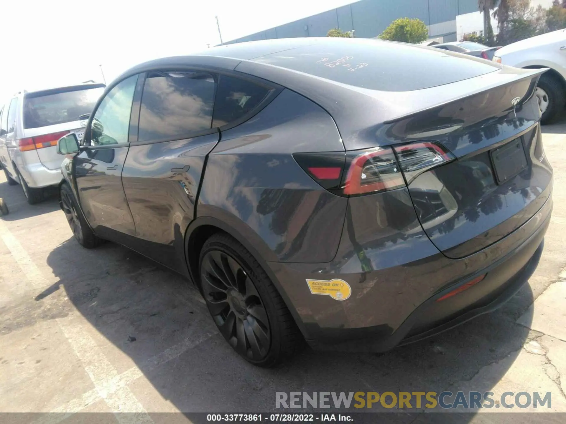 3 fotografías del automóvil dañado 7SAYGDEF2NF344024 TESLA MODEL Y 2022
