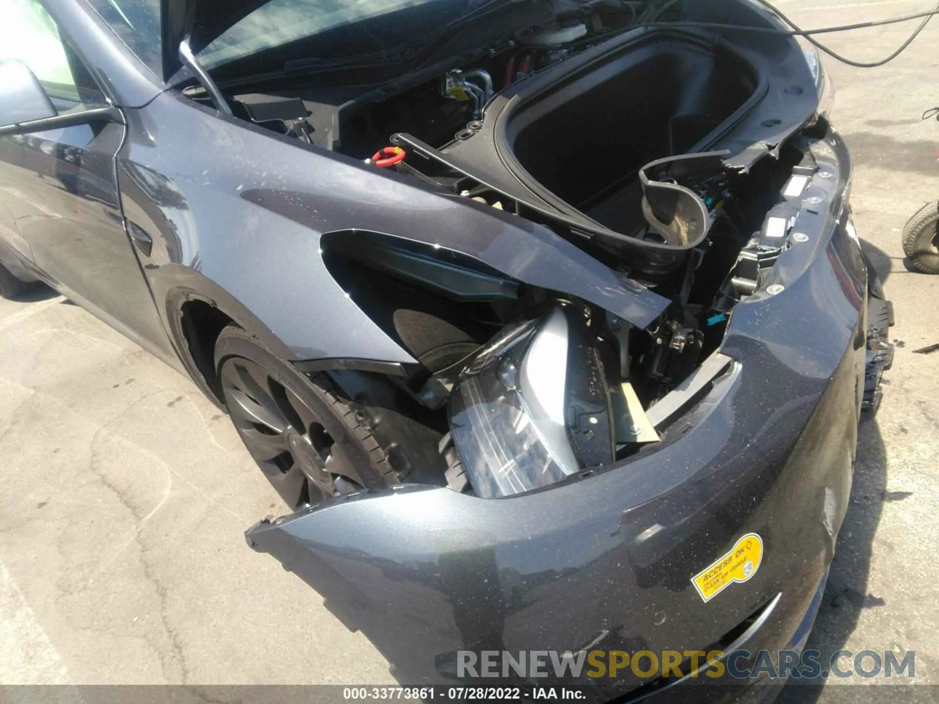 6 fotografías del automóvil dañado 7SAYGDEF2NF344024 TESLA MODEL Y 2022