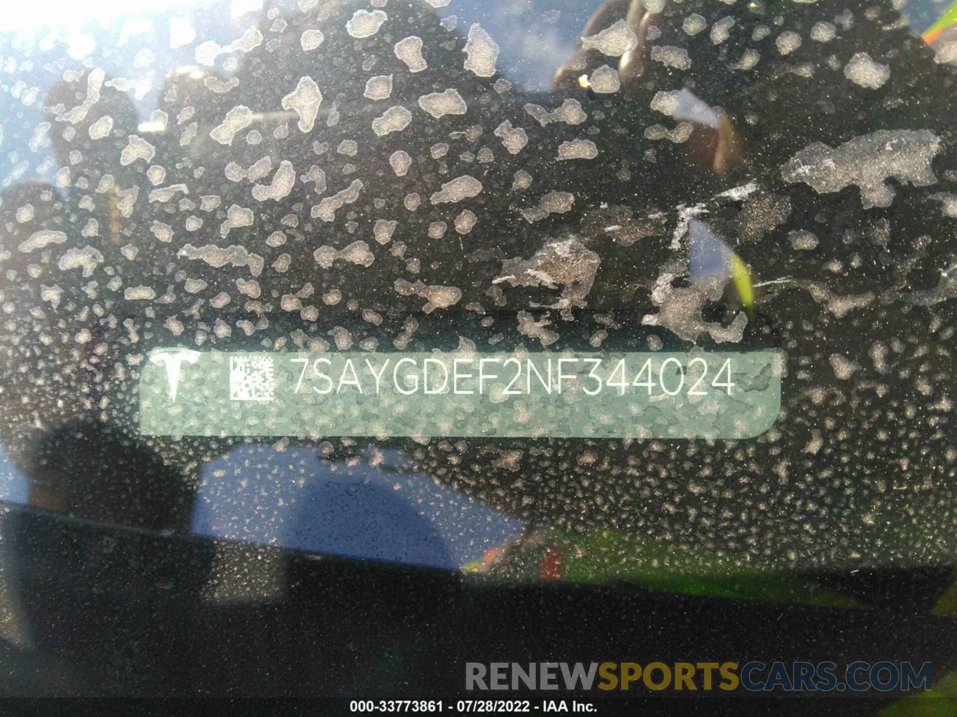 9 fotografías del automóvil dañado 7SAYGDEF2NF344024 TESLA MODEL Y 2022