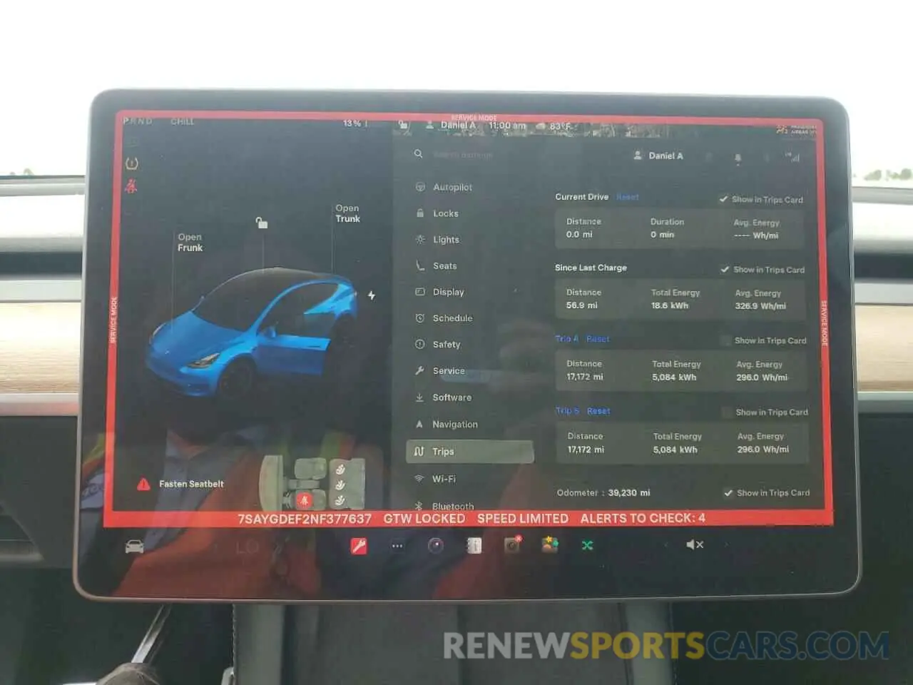 9 fotografías del automóvil dañado 7SAYGDEF2NF377637 TESLA MODEL Y 2022