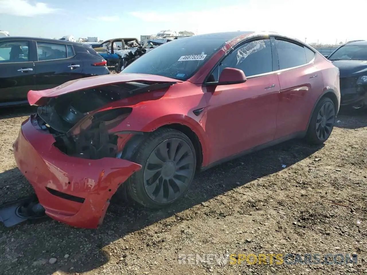 1 fotografías del automóvil dañado 7SAYGDEF2NF537452 TESLA MODEL Y 2022