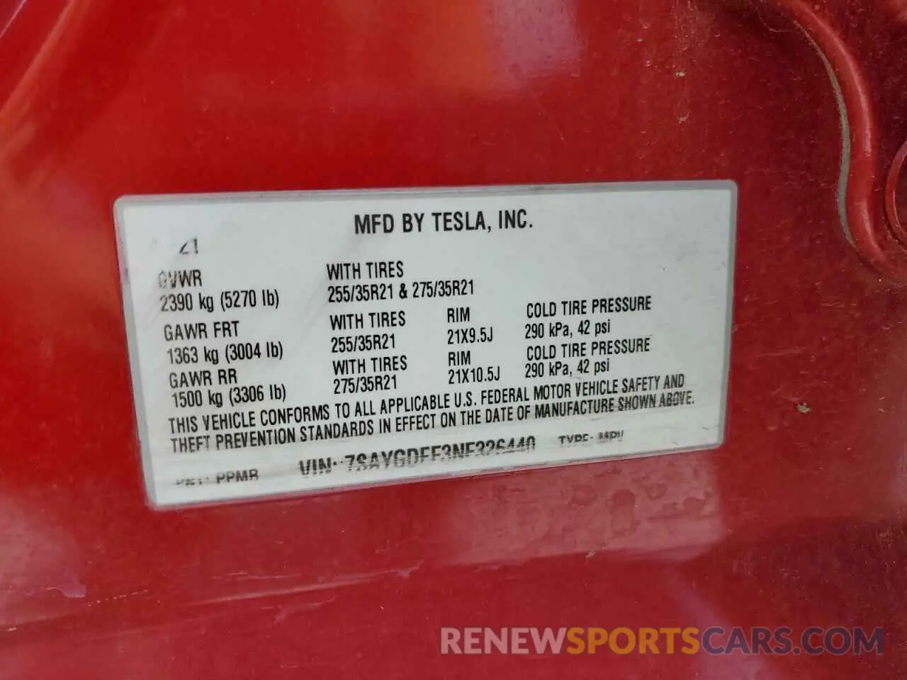 14 fotografías del automóvil dañado 7SAYGDEF3NF326440 TESLA MODEL Y 2022