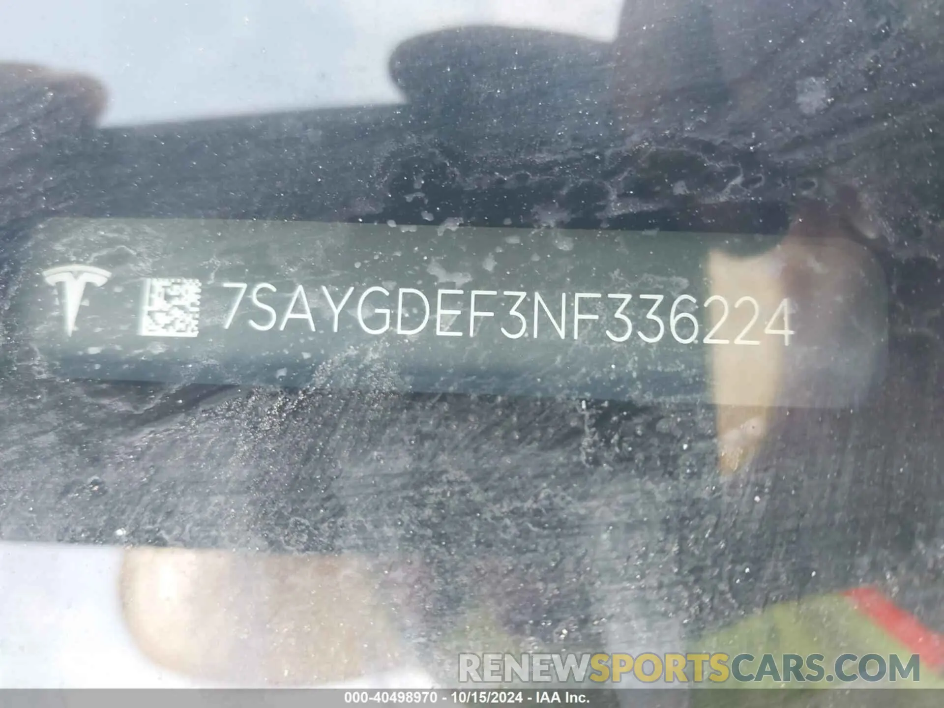 9 fotografías del automóvil dañado 7SAYGDEF3NF336224 TESLA MODEL Y 2022