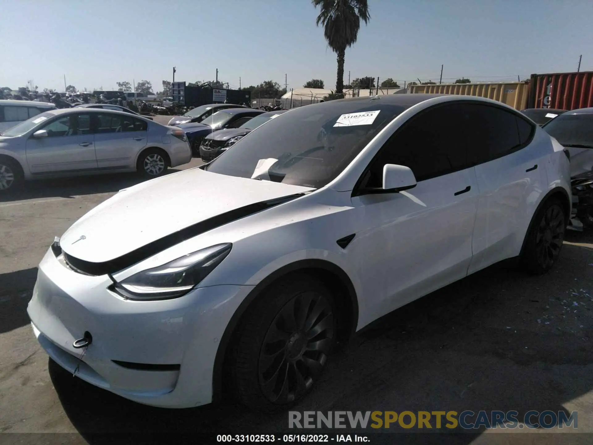 2 fotografías del automóvil dañado 7SAYGDEF3NF394074 TESLA MODEL Y 2022