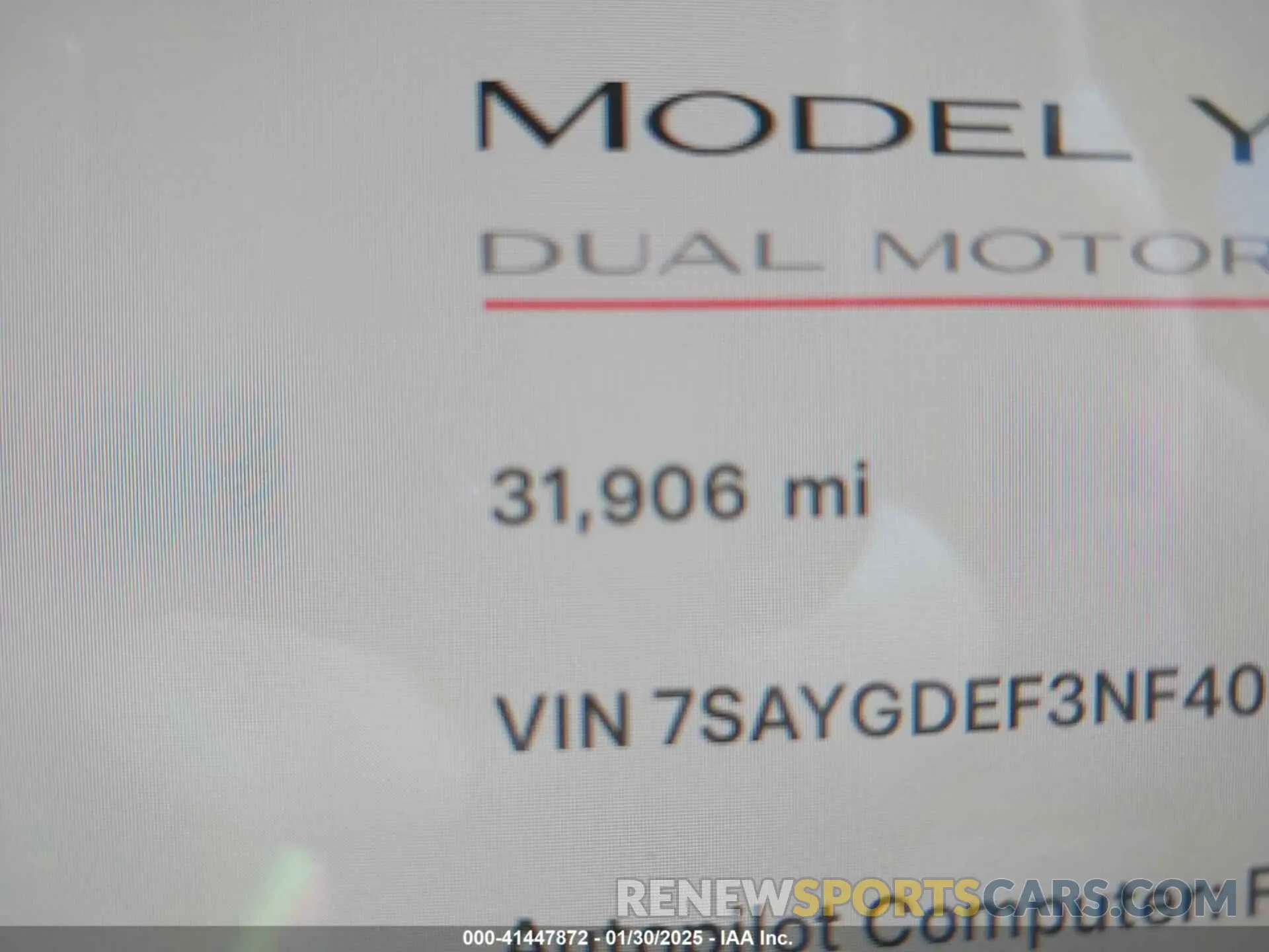 16 fotografías del automóvil dañado 7SAYGDEF3NF403775 TESLA MODEL Y 2022
