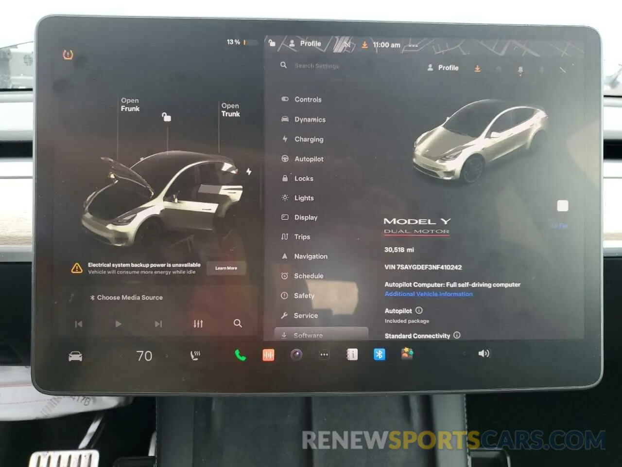 9 fotografías del automóvil dañado 7SAYGDEF3NF410242 TESLA MODEL Y 2022