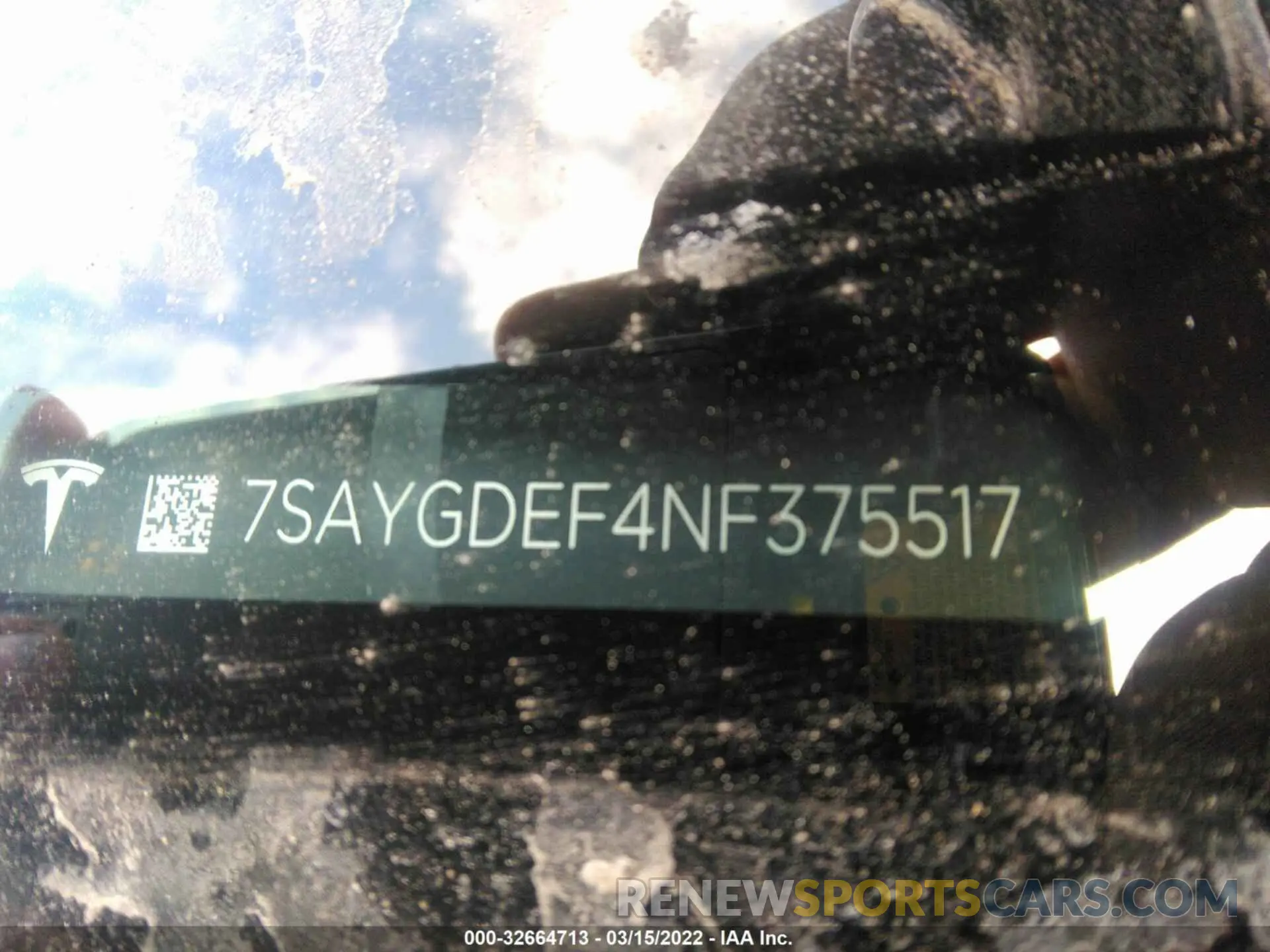 9 fotografías del automóvil dañado 7SAYGDEF4NF375517 TESLA MODEL Y 2022
