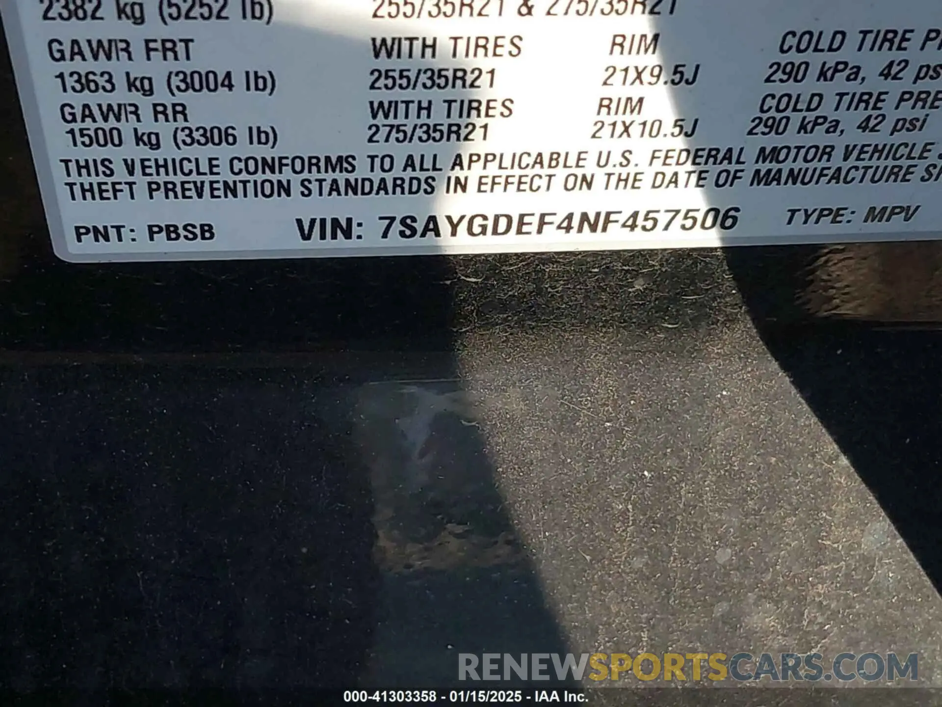 9 fotografías del automóvil dañado 7SAYGDEF4NF457506 TESLA MODEL Y 2022