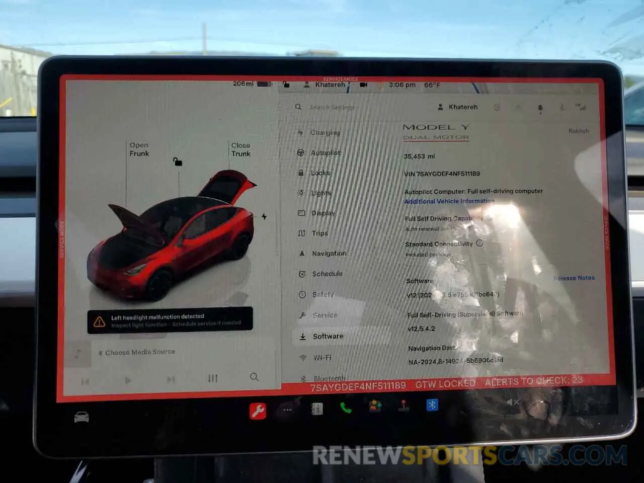 9 fotografías del automóvil dañado 7SAYGDEF4NF511189 TESLA MODEL Y 2022