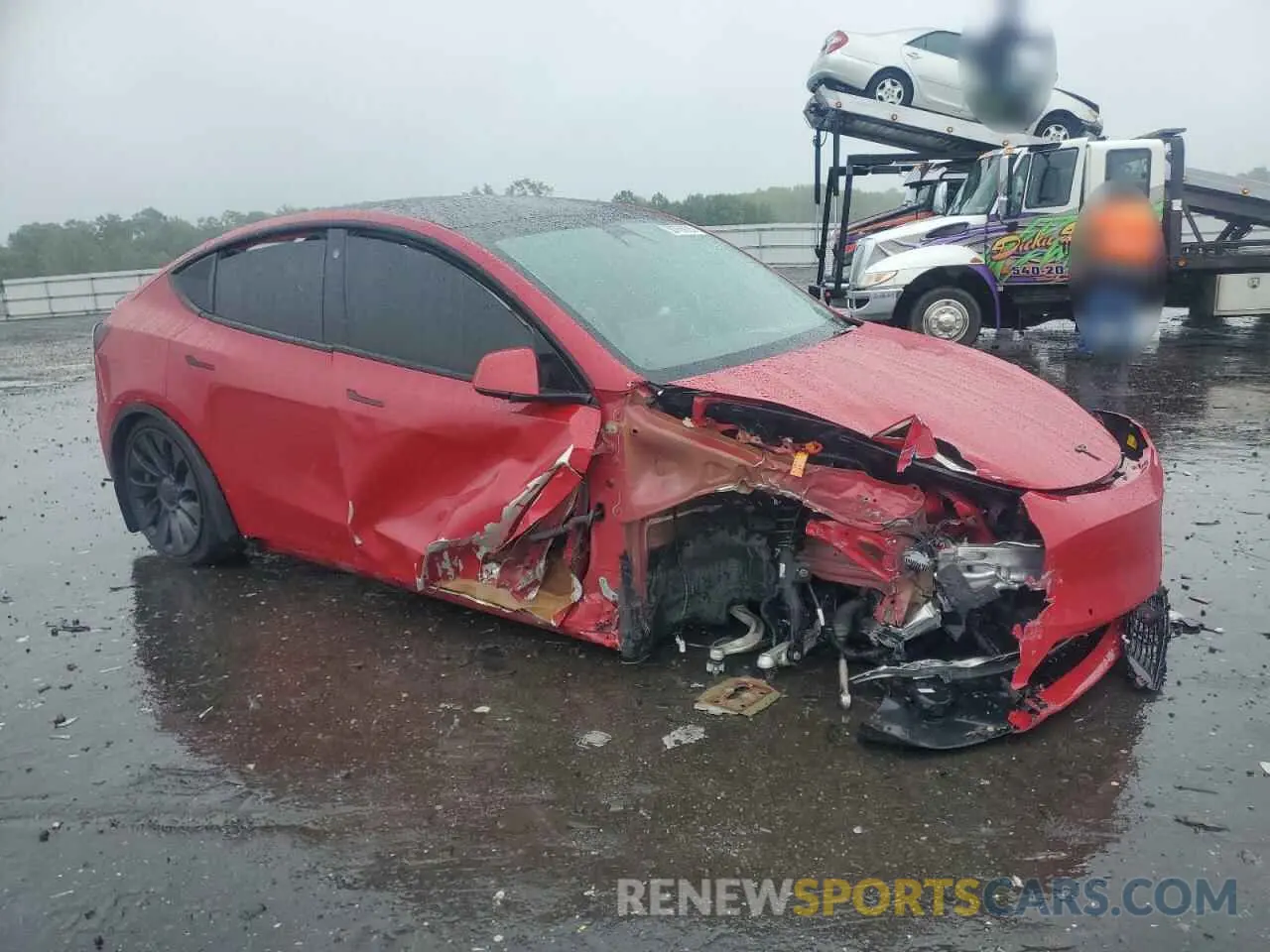 4 fotografías del automóvil dañado 7SAYGDEF5NF399938 TESLA MODEL Y 2022