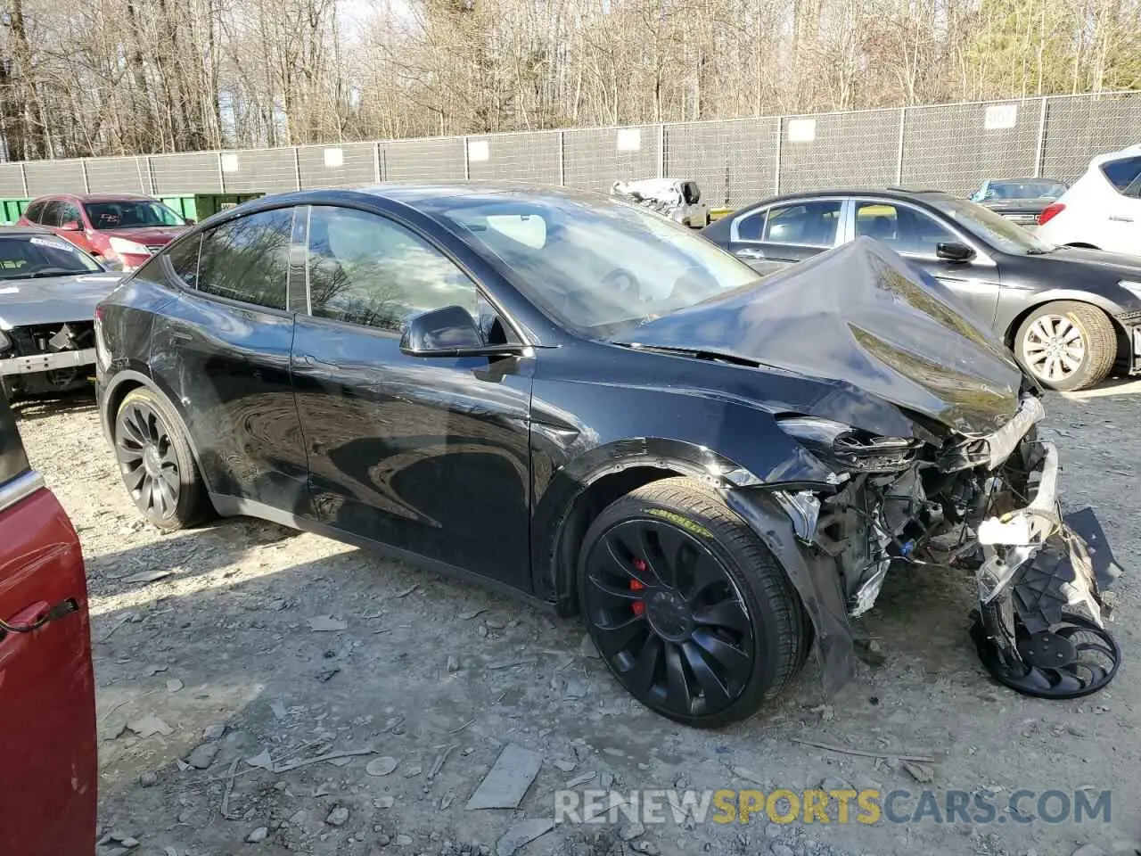 4 fotografías del automóvil dañado 7SAYGDEF5NF454159 TESLA MODEL Y 2022