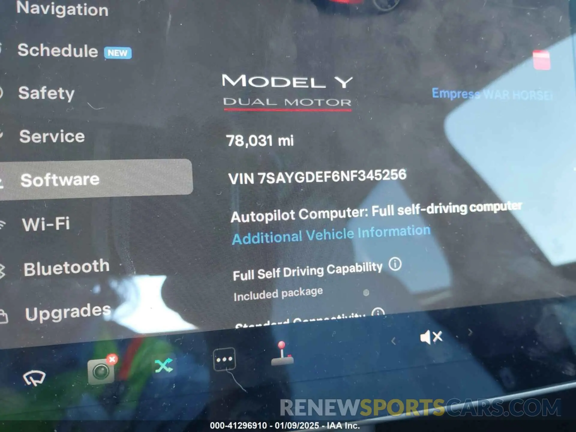 7 fotografías del automóvil dañado 7SAYGDEF6NF345256 TESLA MODEL Y 2022