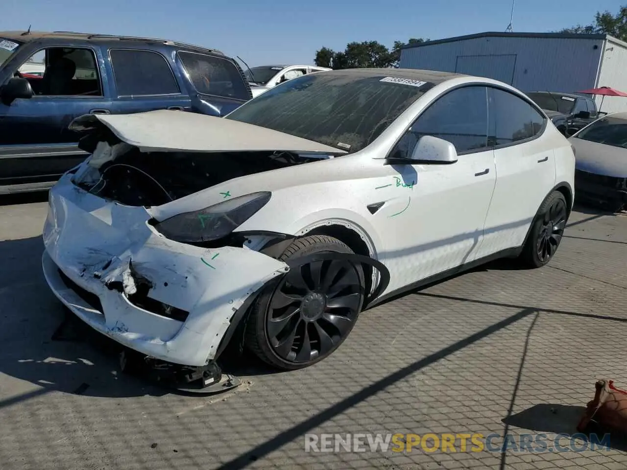 1 fotografías del automóvil dañado 7SAYGDEF6NF400031 TESLA MODEL Y 2022