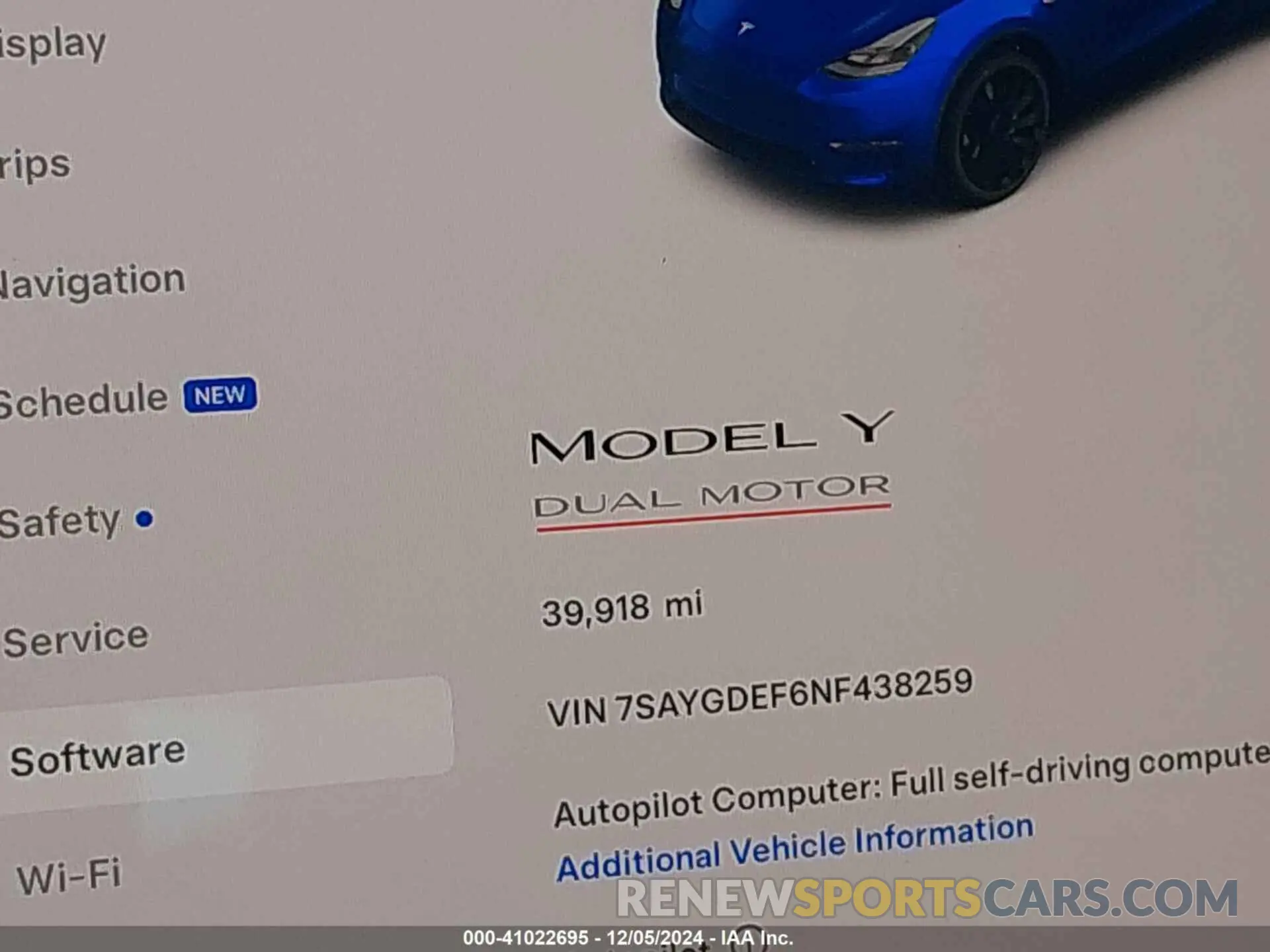 16 fotografías del automóvil dañado 7SAYGDEF6NF438259 TESLA MODEL Y 2022