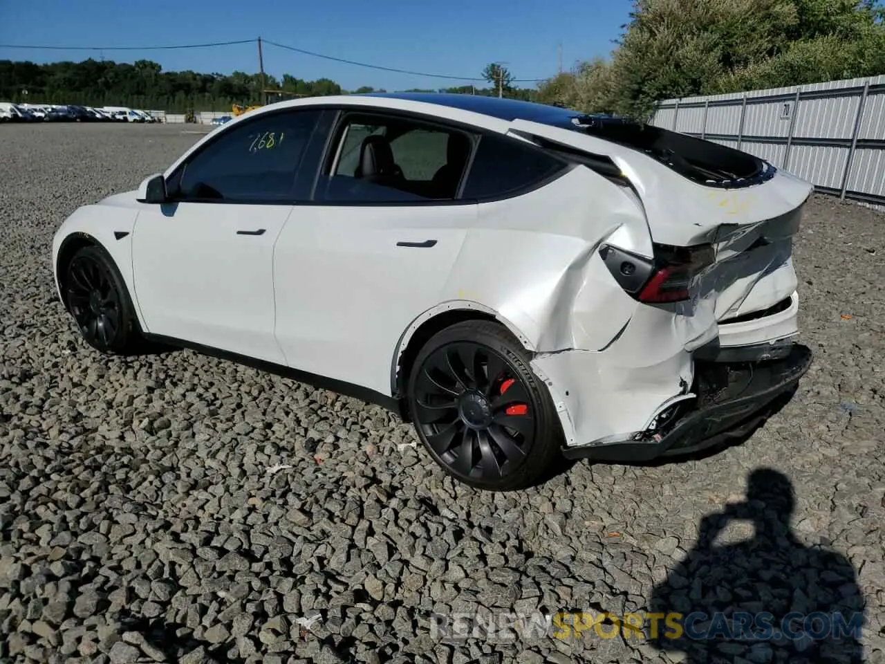 3 fotografías del automóvil dañado 7SAYGDEF7NF372286 TESLA MODEL Y 2022