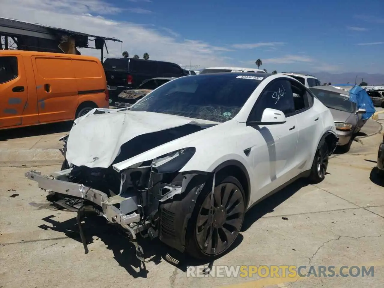 2 fotografías del automóvil dañado 7SAYGDEF7NF406632 TESLA MODEL Y 2022
