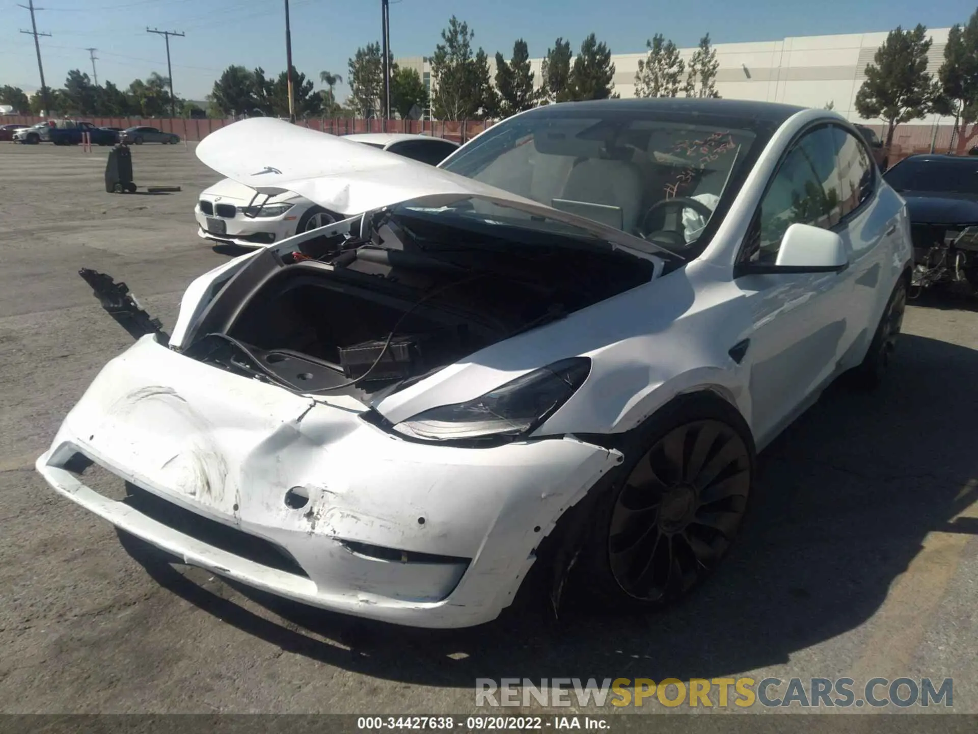2 fotografías del automóvil dañado 7SAYGDEF7NF539763 TESLA MODEL Y 2022
