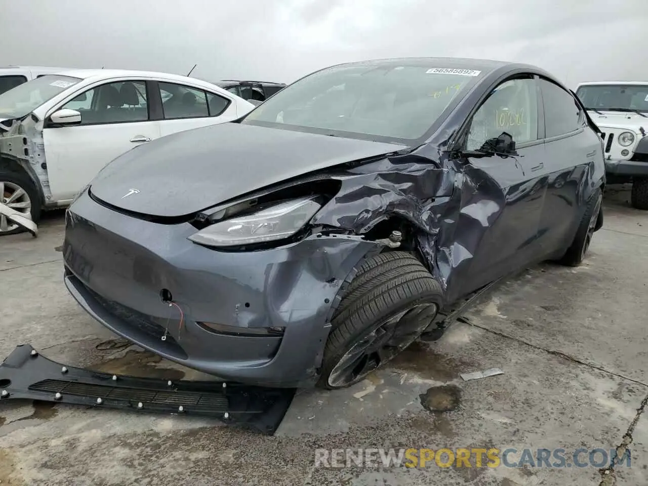 2 fotografías del automóvil dañado 7SAYGDEF8NF395088 TESLA MODEL Y 2022