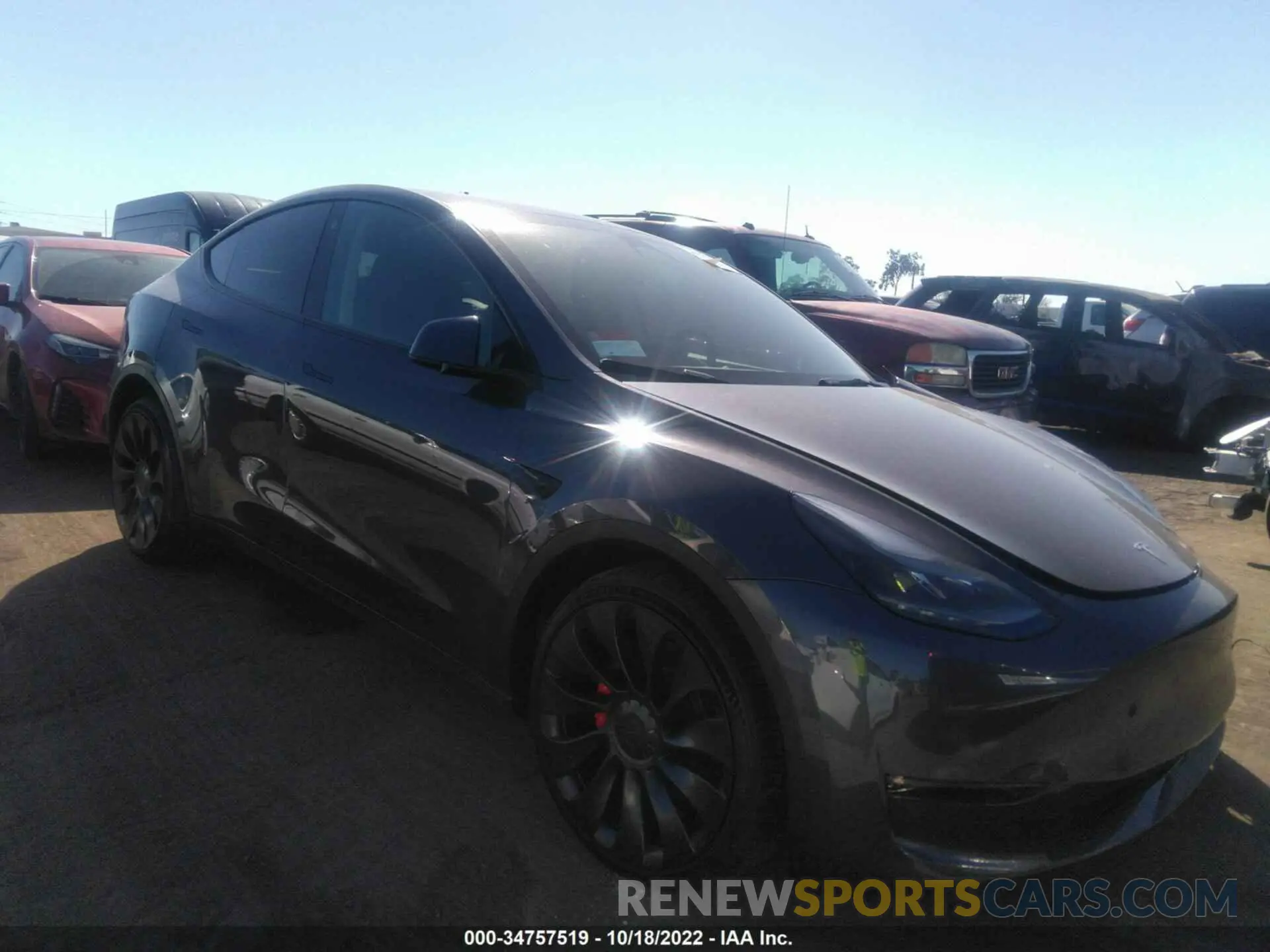 1 fotografías del automóvil dañado 7SAYGDEF8NF556751 TESLA MODEL Y 2022