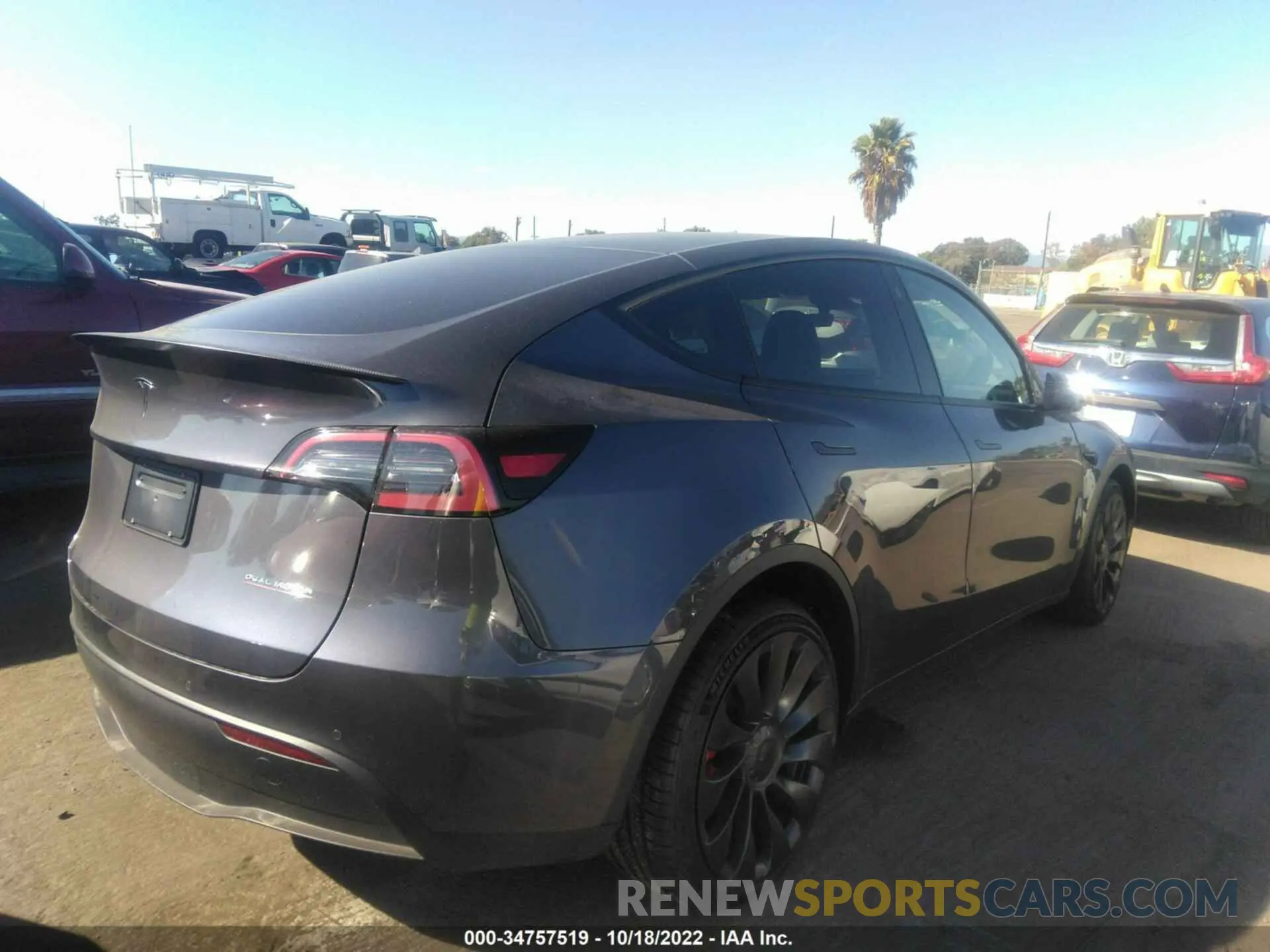 4 fotografías del automóvil dañado 7SAYGDEF8NF556751 TESLA MODEL Y 2022
