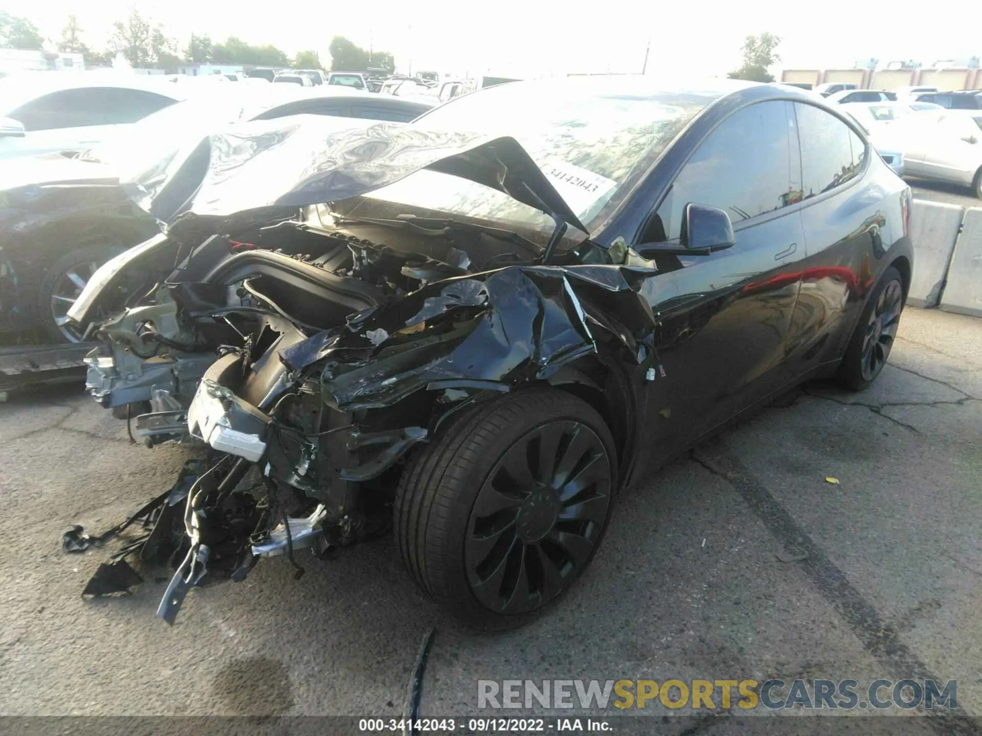 2 fotografías del automóvil dañado 7SAYGDEF9NF324000 TESLA MODEL Y 2022