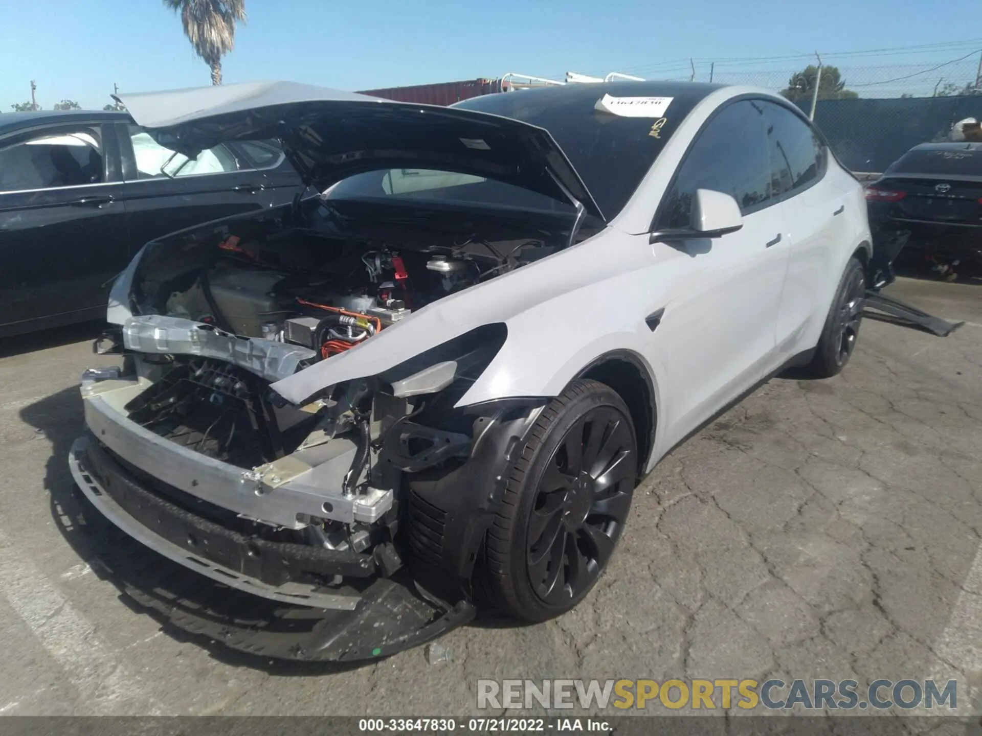 2 fotografías del automóvil dañado 7SAYGDEF9NF408432 TESLA MODEL Y 2022
