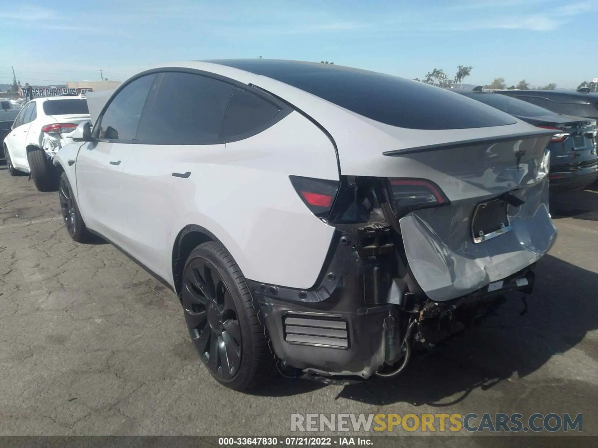 3 fotografías del automóvil dañado 7SAYGDEF9NF408432 TESLA MODEL Y 2022