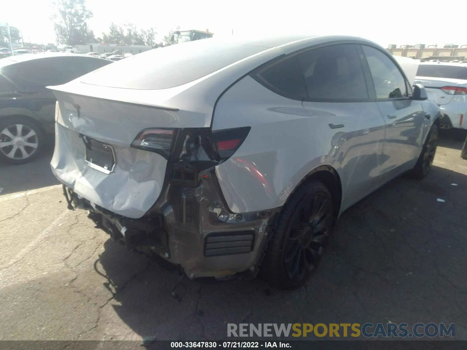 4 fotografías del automóvil dañado 7SAYGDEF9NF408432 TESLA MODEL Y 2022