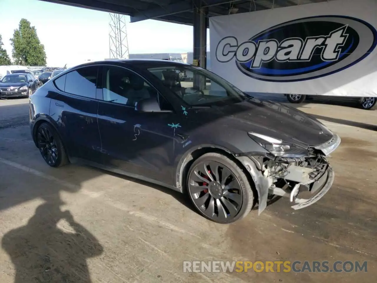 4 fotografías del automóvil dañado 7SAYGDEF9NF411721 TESLA MODEL Y 2022