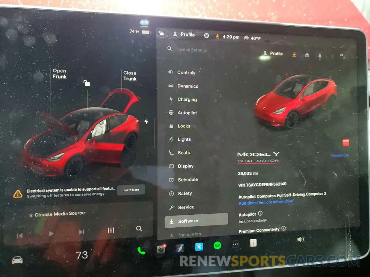 9 fotografías del automóvil dañado 7SAYGDEF9NF562140 TESLA MODEL Y 2022