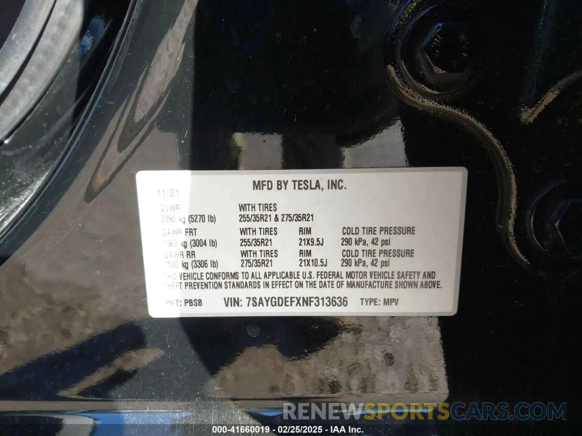 9 fotografías del automóvil dañado 7SAYGDEFXNF313636 TESLA MODEL Y 2022