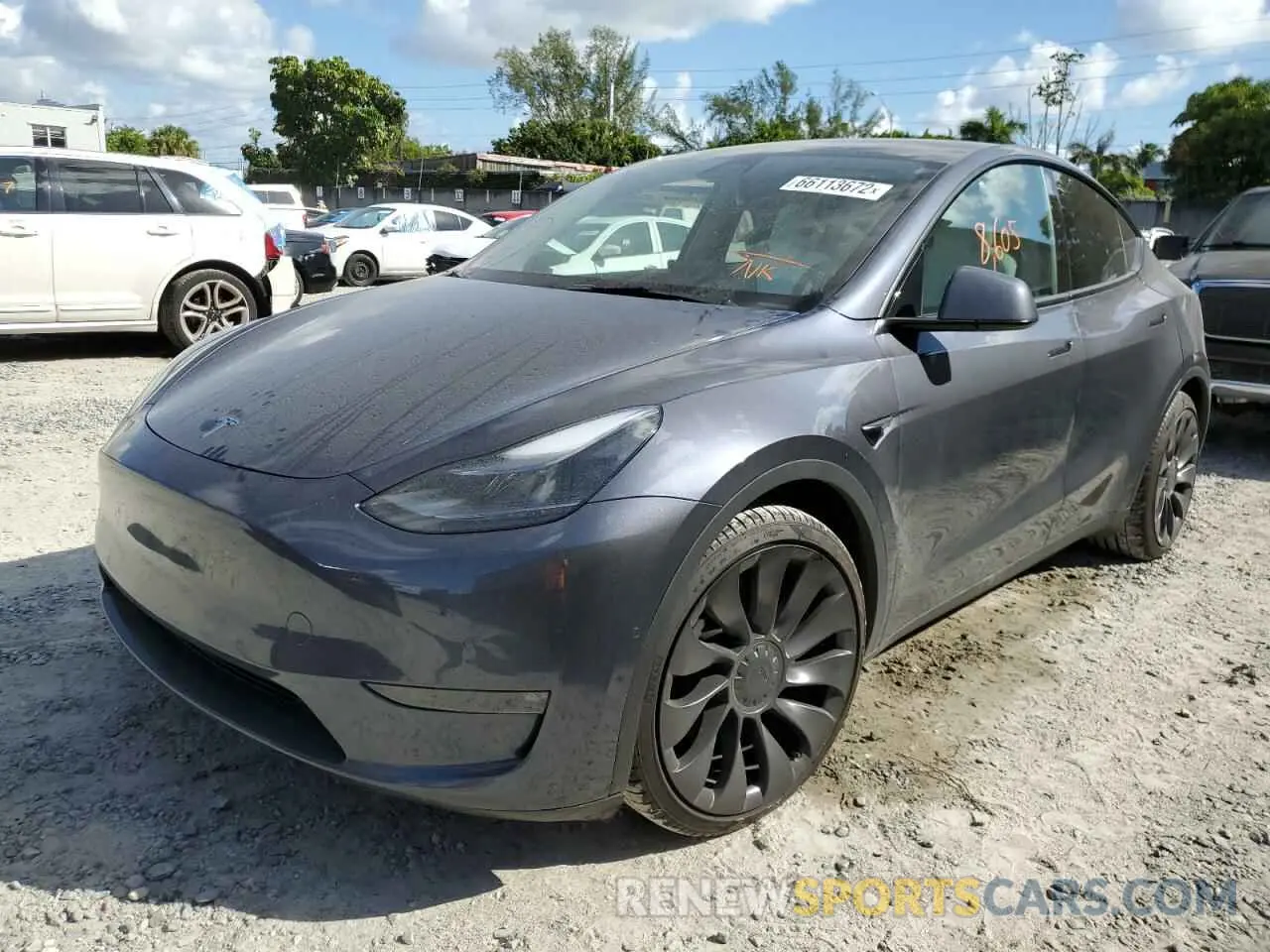 2 fotografías del automóvil dañado 7SAYGDEFXNF315127 TESLA MODEL Y 2022