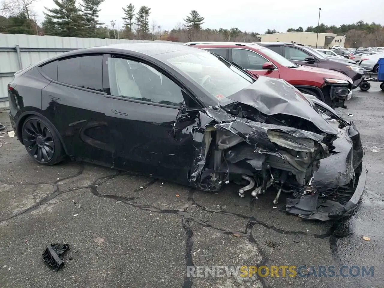 4 fotografías del automóvil dañado 7SAYGDEFXNF441827 TESLA MODEL Y 2022