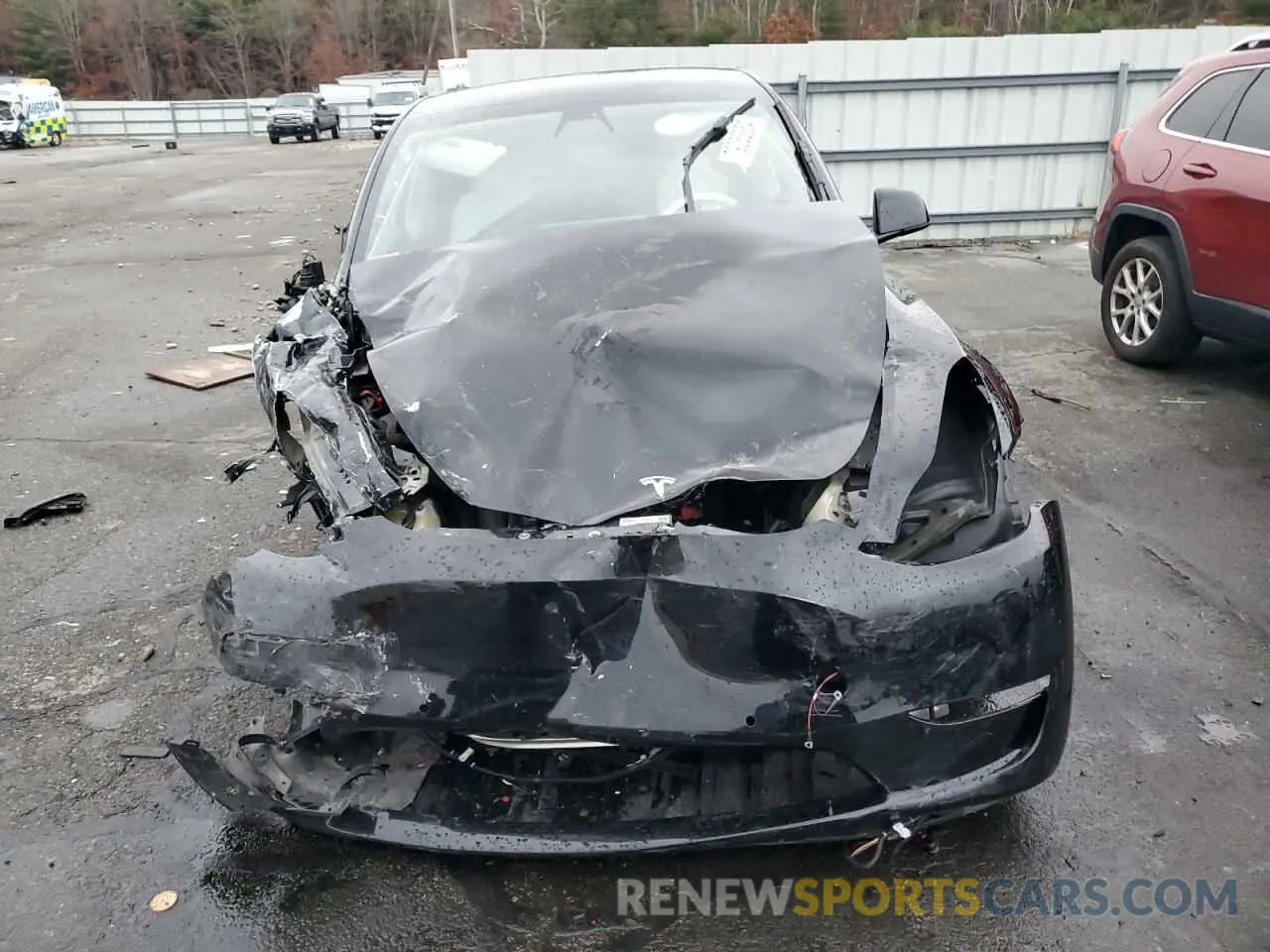 5 fotografías del automóvil dañado 7SAYGDEFXNF441827 TESLA MODEL Y 2022