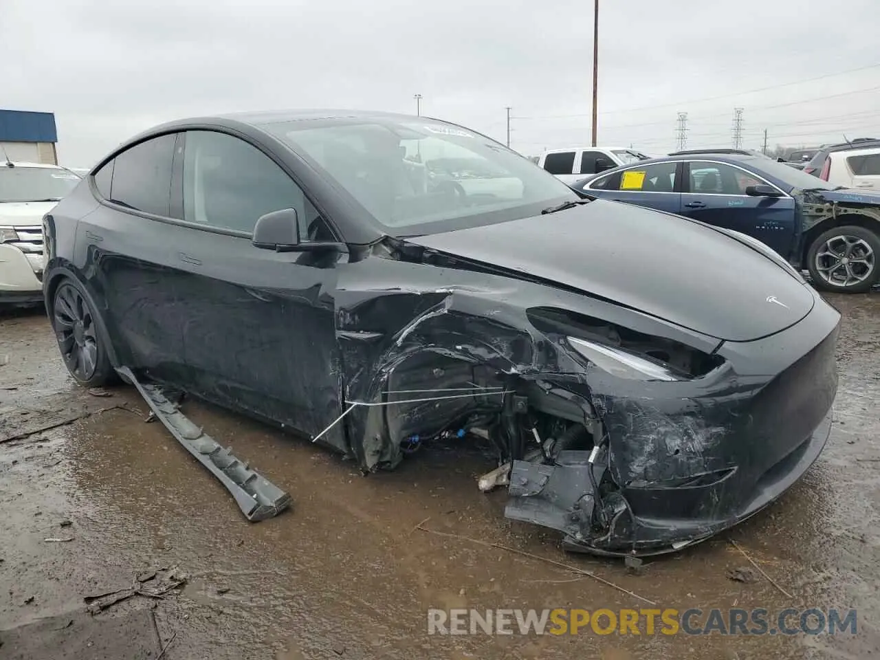 4 fotografías del automóvil dañado 7SAYGDEFXNF452388 TESLA MODEL Y 2022