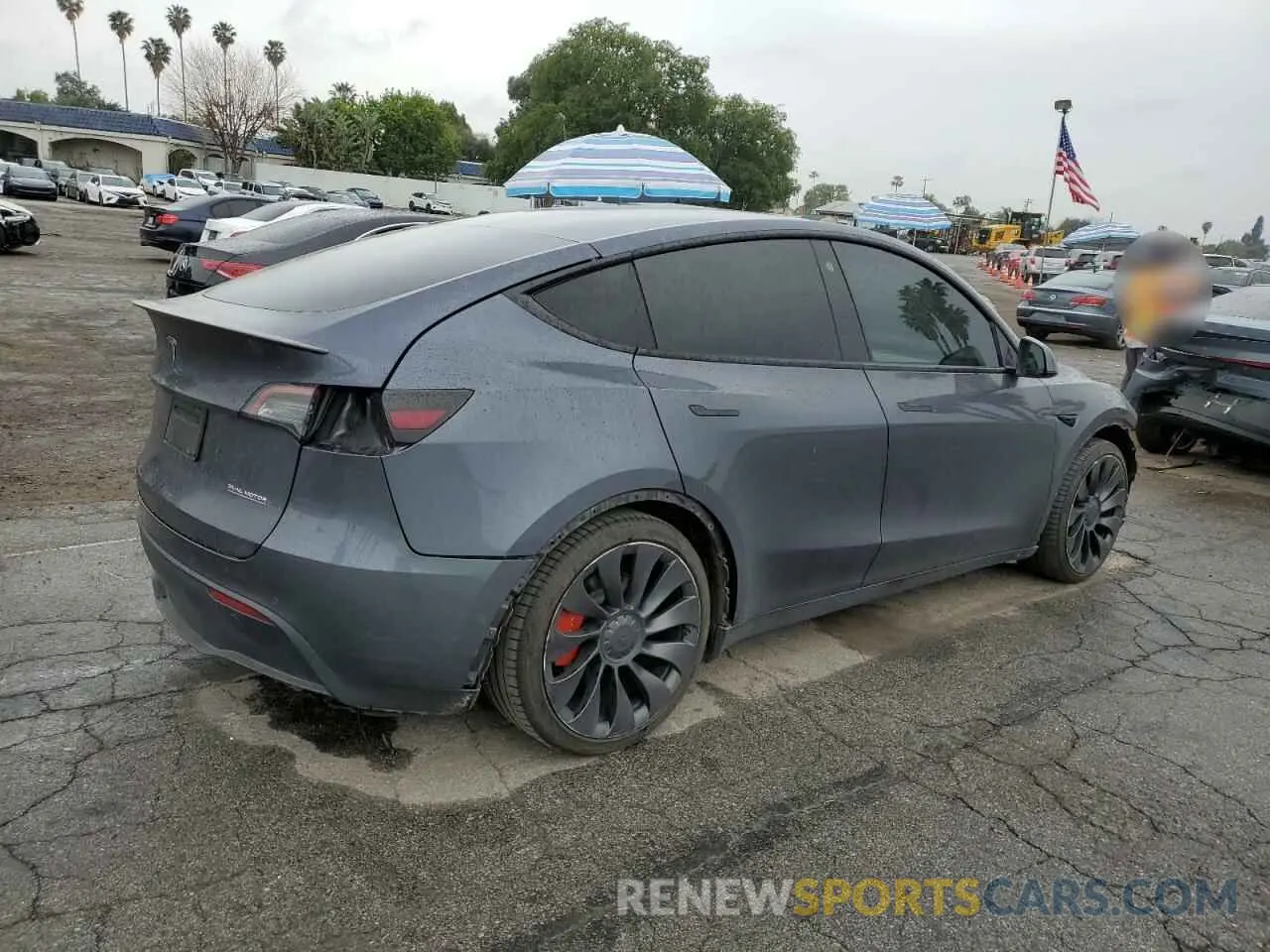 3 fotografías del automóvil dañado 7SAYGDEFXNF554483 TESLA MODEL Y 2022