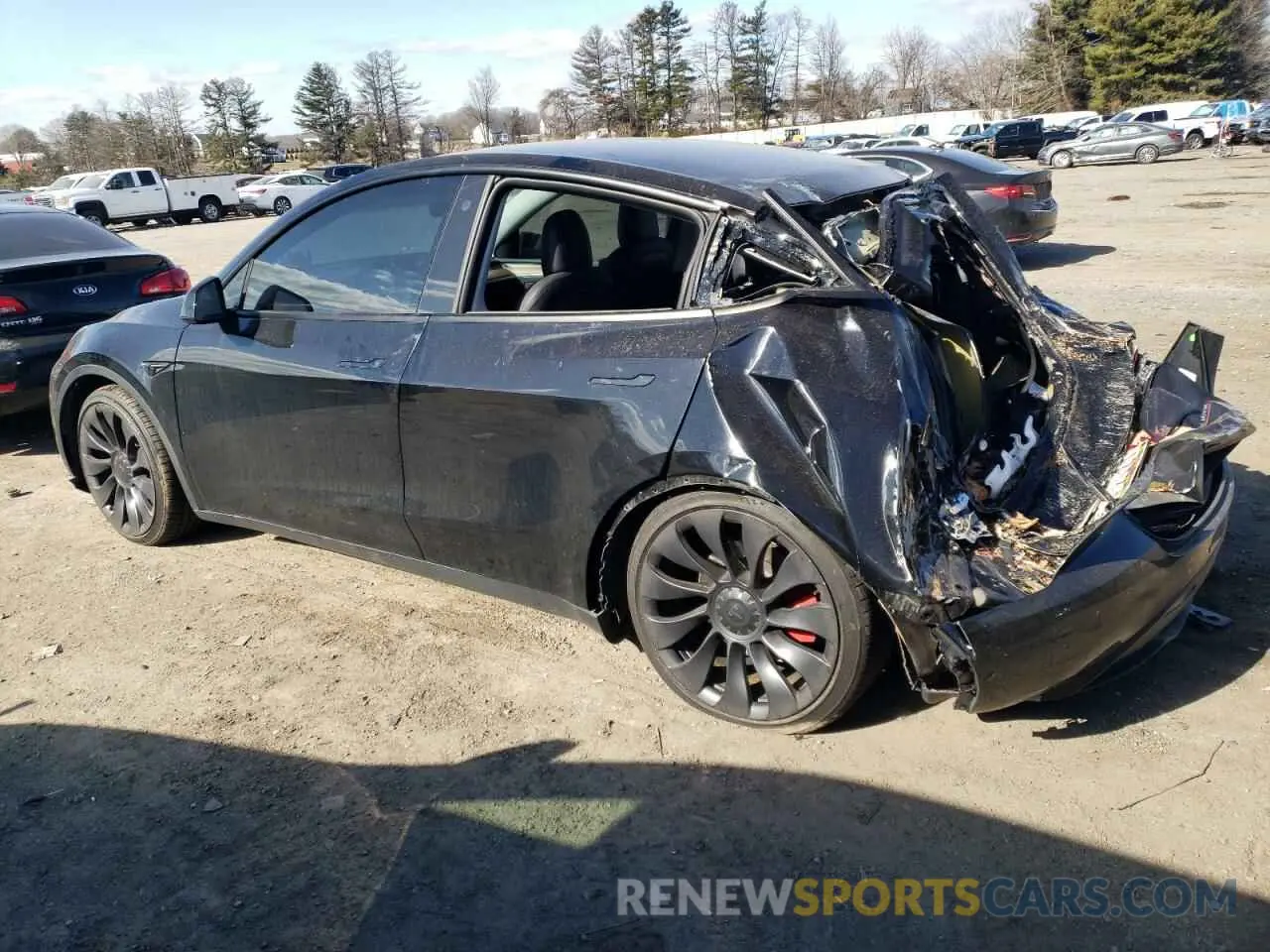 2 fotografías del automóvil dañado 7SAYGDEFXNF563443 TESLA MODEL Y 2022