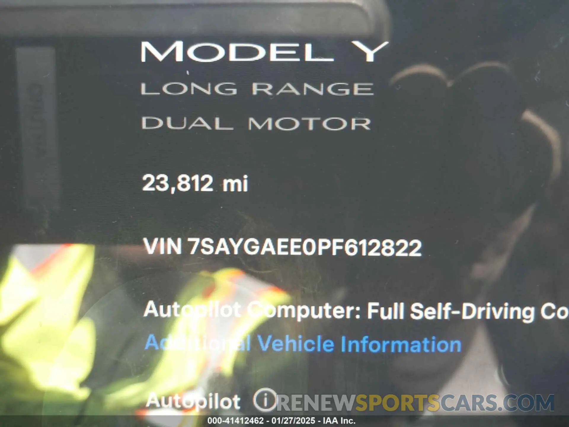 16 fotografías del automóvil dañado 7SAYGAEE0PF612822 TESLA MODEL Y 2023